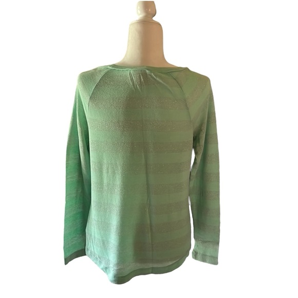 Mossimo Supply High/Low Metallic Striped Top Junior's Size M - Picture 3 of 11